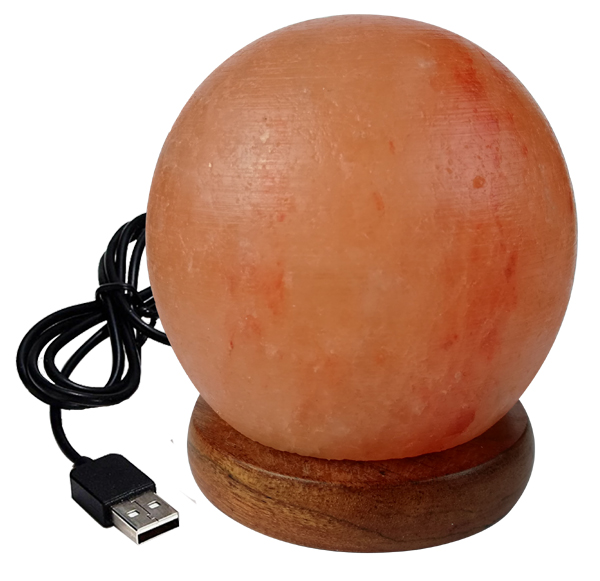 Lámpara sal usb esfera